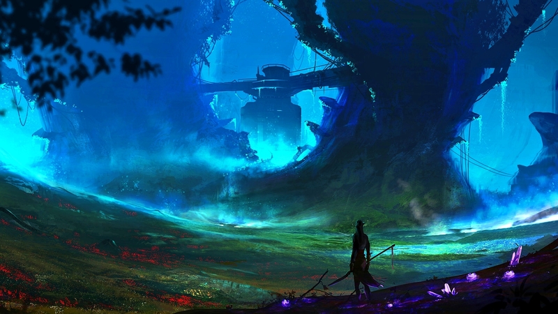 sci  fi, warrior, tech, landscape
