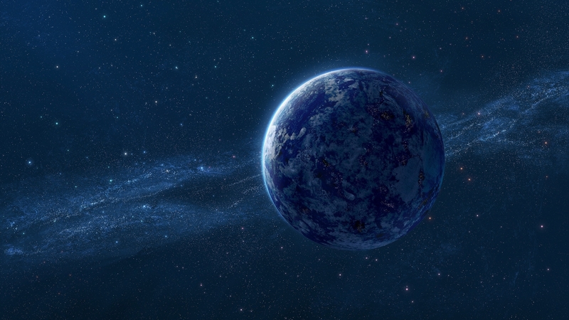 planet, luminos, blue, fantasy, space, cosmos