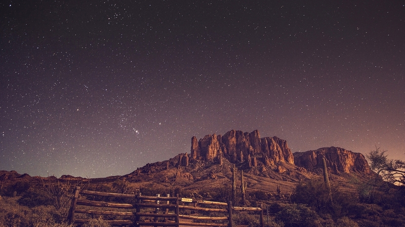 nighttime, stars, desert, night