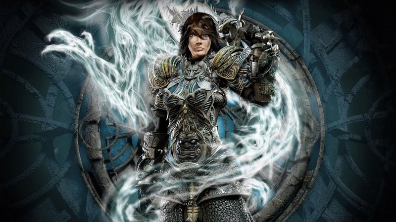 art, fantasy, sorcerer, girl, beauty, magic, woman, blue