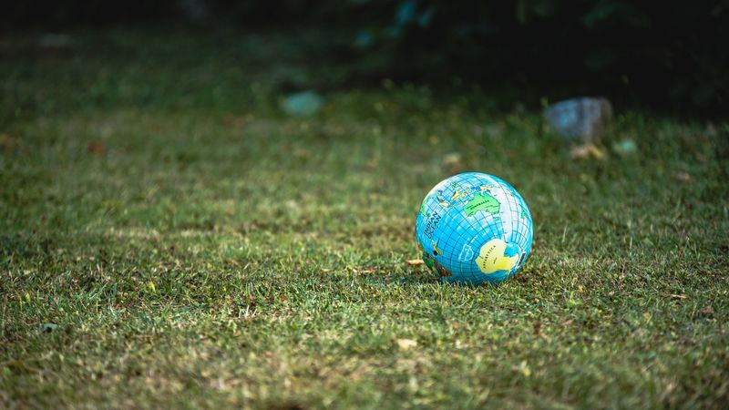 globe, ball, grass, 4k