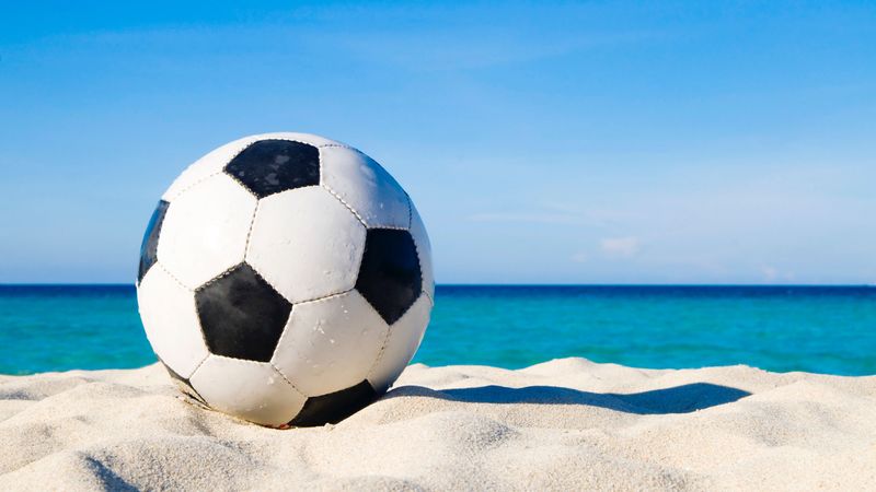 soccer ball, football, sand, 4k