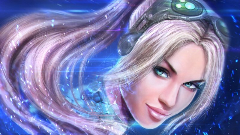 art, game, woman, starcraft, fantasy, girl, nova terra, face, blue