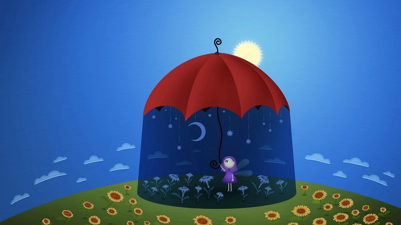 flower, cute, doll umbrella, star