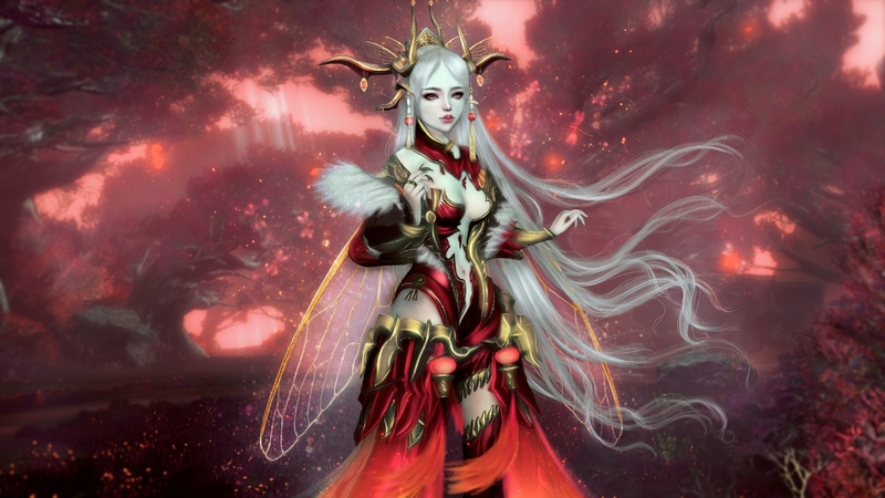 red, frumusete, wings, luminos, queen, fantasy, girl, dragonfly, pink, mila milova