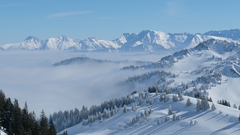 snow, landscape, winter, mountains