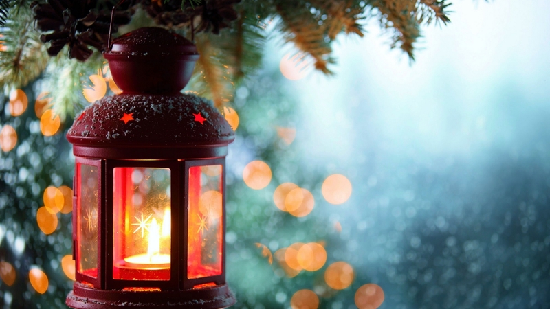 candle, christmas, snowflakes, lantern, artwork