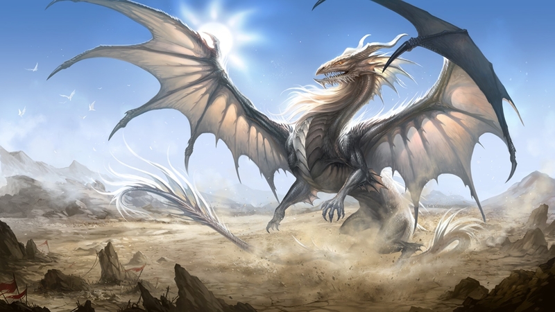 barren, white, dragon, landscape