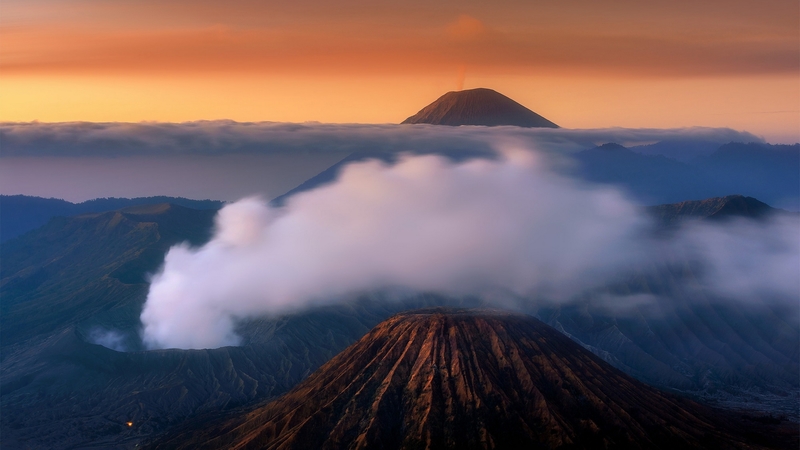 mountain, nature, sky, clouds