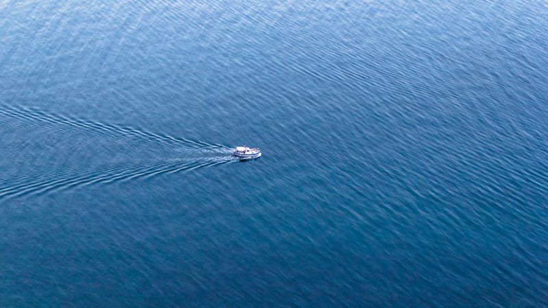 boat, sea, track, 4k