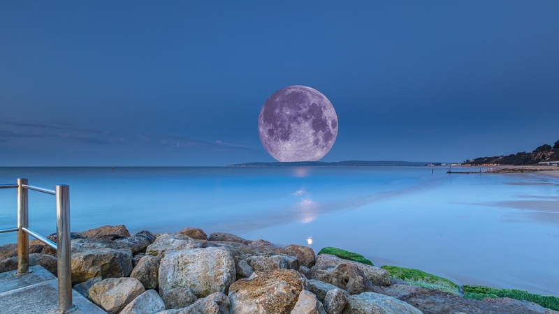 sea, beach, boulders, stones, night