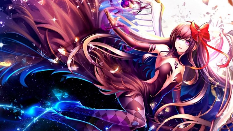 red, wings, angel, manga, bow, ramadhan dian, akemi homura, jurrig, girl, anime, magical, pink, madoka magica, blue