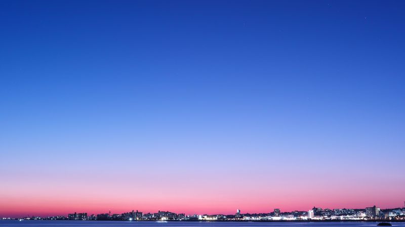 panorama, city lights, sky, japan, 4k