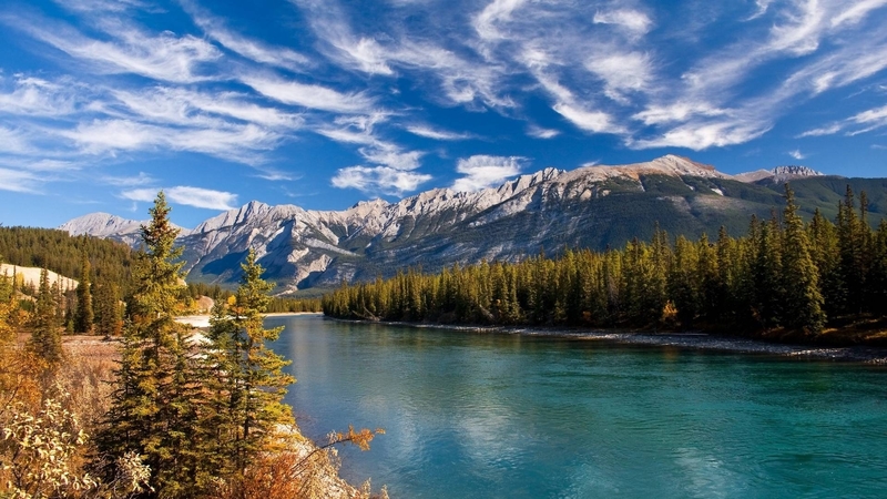 mountain, forest, cool, nature, river, fun