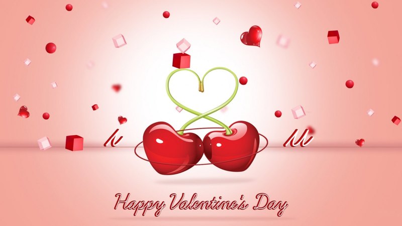 cherries, valentines day, squares, hearts