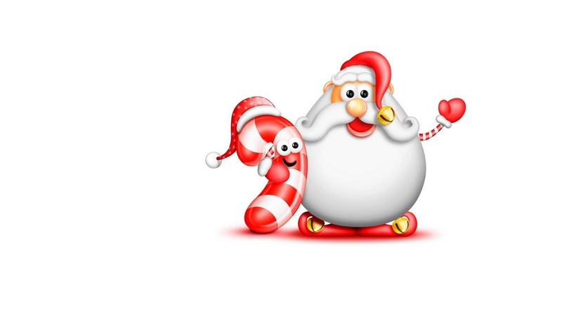 red, candy, santa, child, white, card