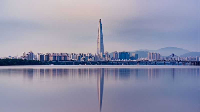 panorama, skyscraper, seoul, south korea, 4k