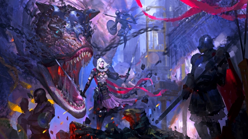 fantasy, warrior, magic, dragon, women