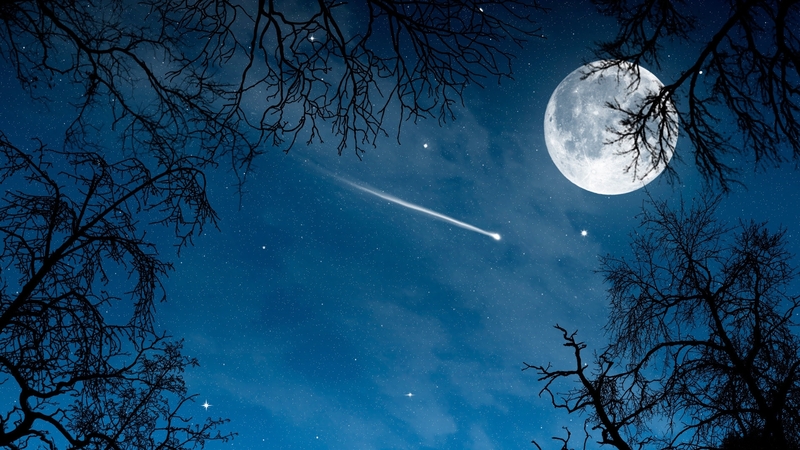 luminos, luna, sky, colet, fantasy, full moon, white, star, night, blue