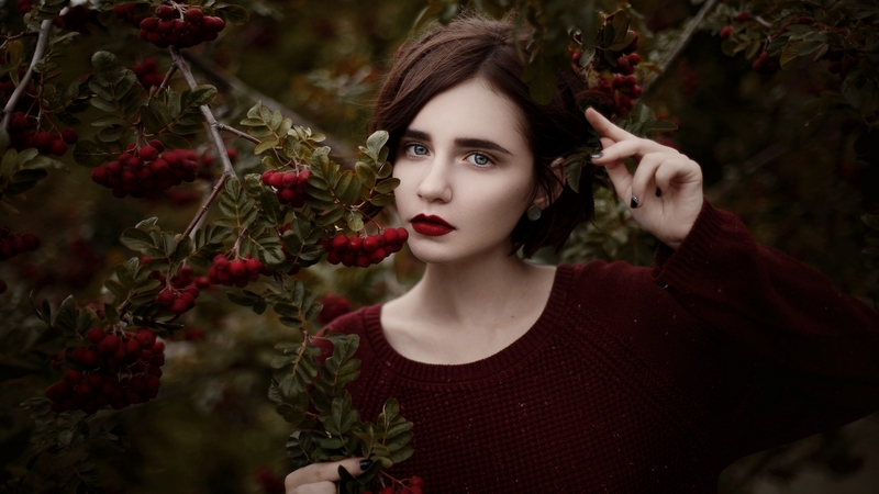 model, portrait, woman, outdoor