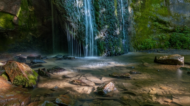 rocks, rivers, nature, waterfalls, forests, moss