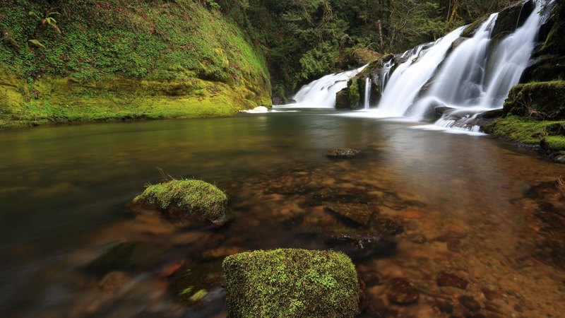 waterfall, nature, river, fun