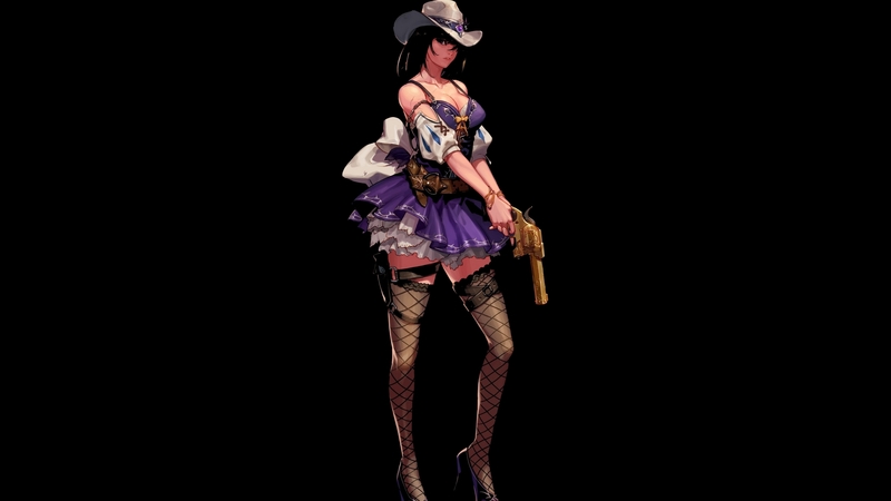 fantasy, gun, cowgirl, game, black, hat