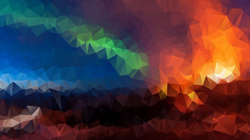 triangles, geometric, mosaic, multicolored, 4k