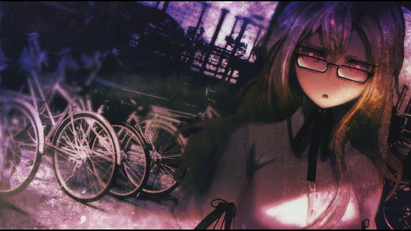 outside, bikes, girl, anime