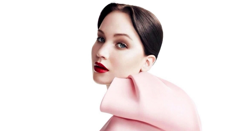 red, girl, actress, jennifer lawrence, lips, woman, pink
