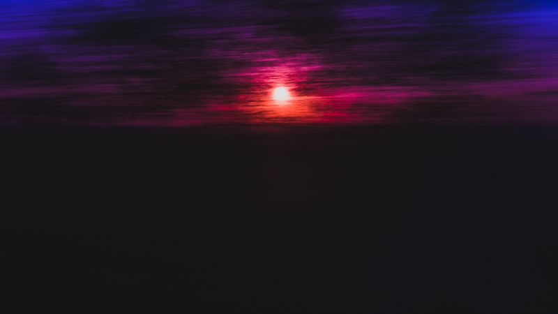 sunset, blur, horizon, 4k