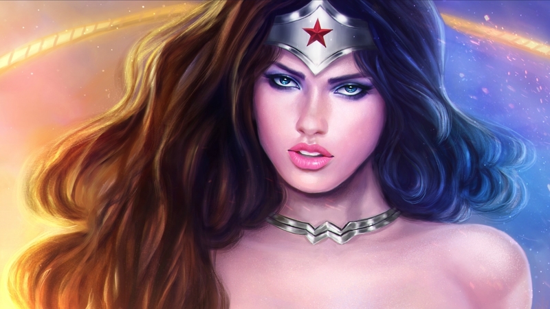 fanart, wonder woman, fantasy, luminos, girl, magicnaanavi, face, comics