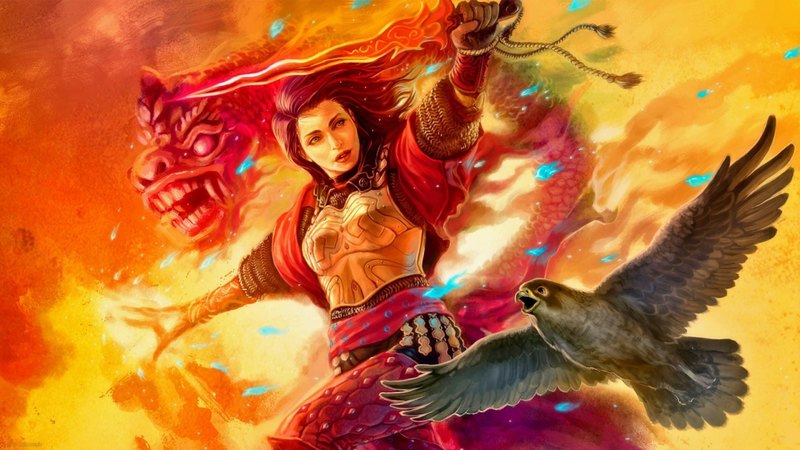 fire, fantasy, falcon, magic, drago, women