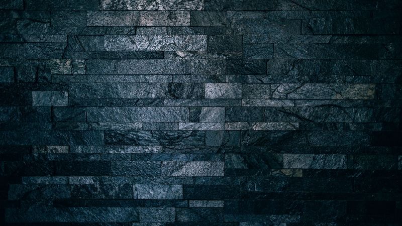 wall, bricks, tile, dark, ribbed, 4k