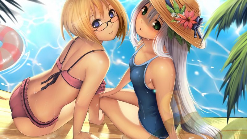 water, lovely, girl, anime, pool