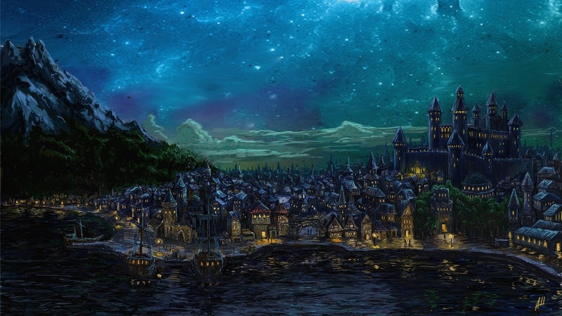 arts, fantasy, bay, dark, city