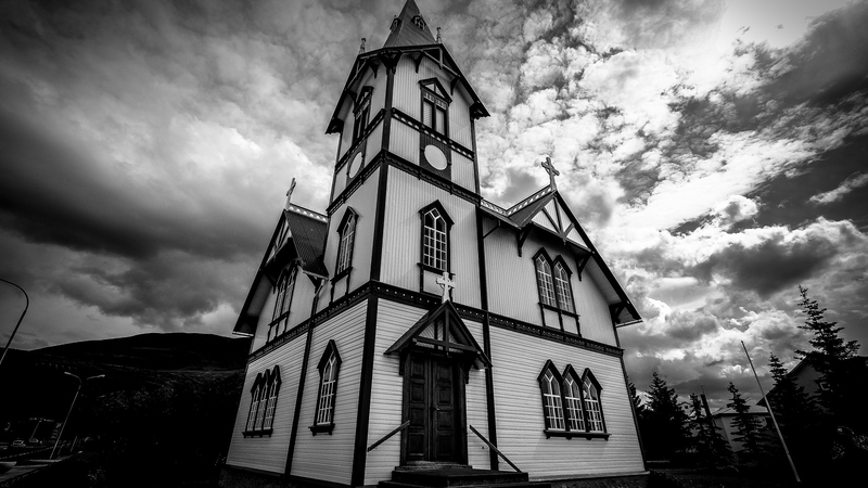 black, sky, church, architecture, white, windows