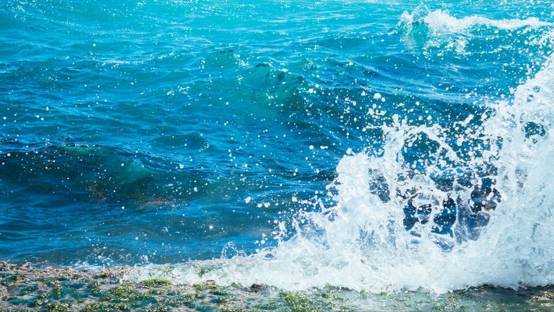 sea, spray, splash, waves, 4k