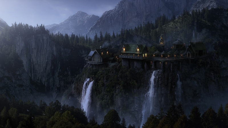mountain, forest, fantasy, magical world, magic, landscape