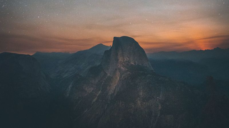 starry sky, mountains, night, summit, yosemite valley, united states, 4k