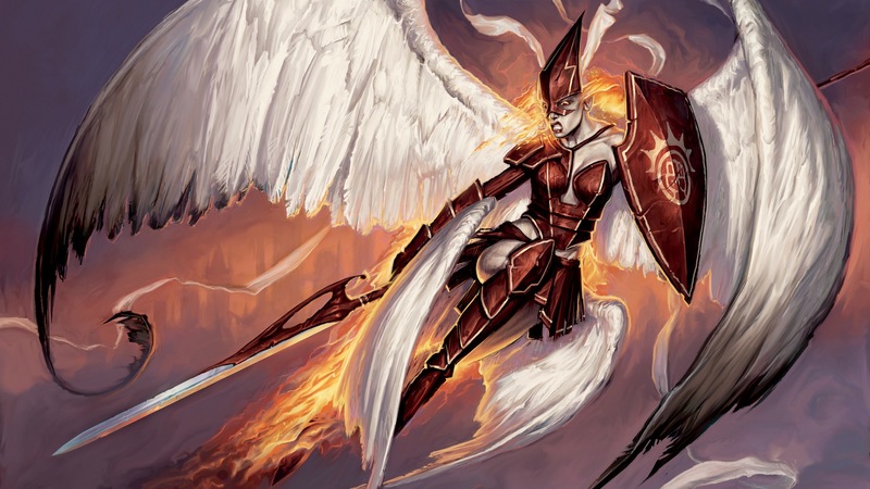 fire, fantasy, warrior, wings, flames, cg, angel, evil