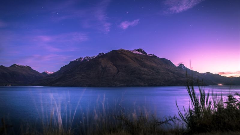mountain, lake, lake wakatipu, new zealand, 4k