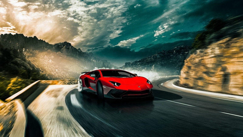 2016, red, lamborghini, car, aventador, fast