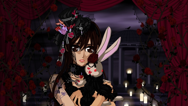 gothic, anime, heart, vampire, knight