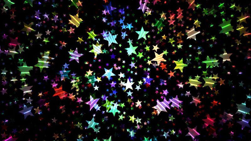 stars, colorful, shiny, bright, 4k