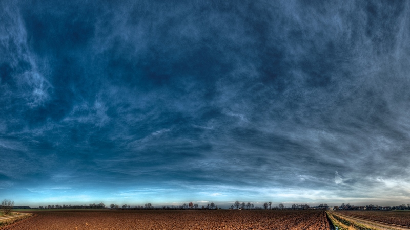 houses, wind, sky, break, clouds, farm, nature, road, field