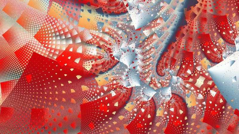 yellow, red, blue, fractal