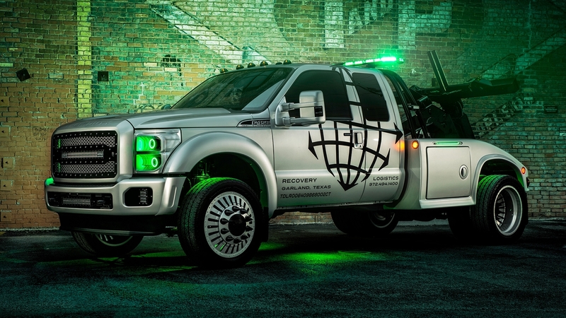 green lights, ford, truck, wrecker