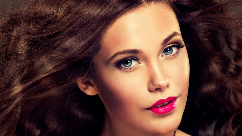 girl, model, face, eyes, lips, woman, pink