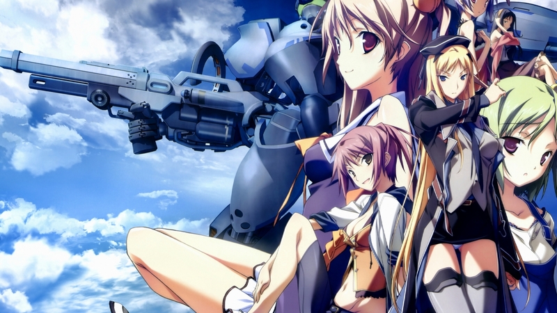 short hair, cute, dress, gun, anime, beauty, girls, sky